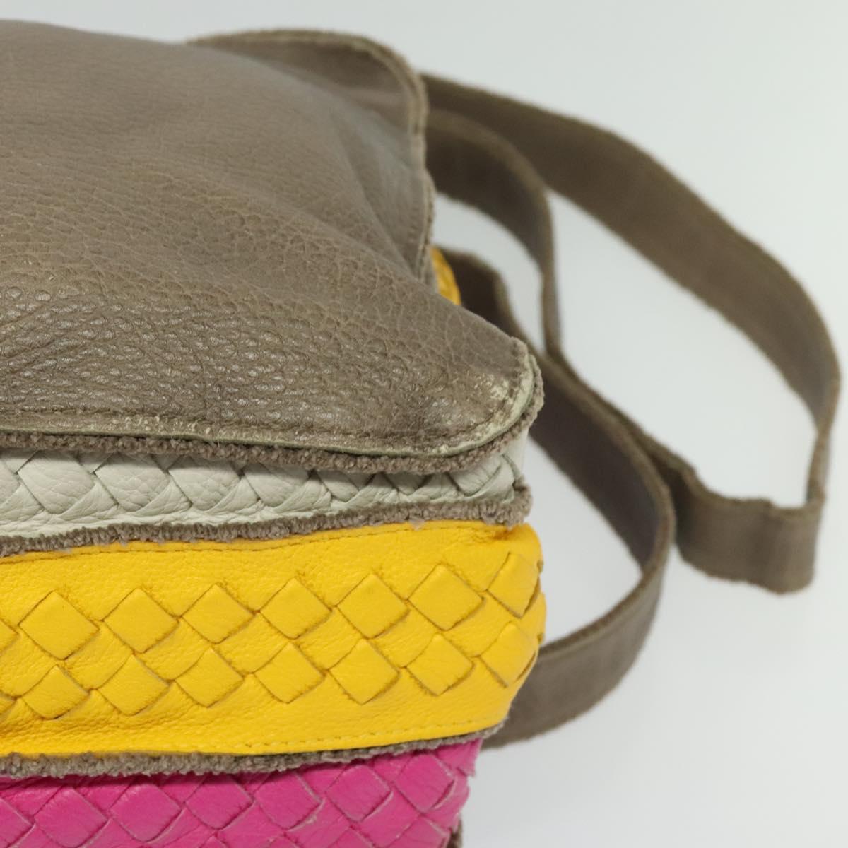 BOTTEGA VENETA INTRECCIATO Shoulder Bag Leather Multicolor Auth 122604