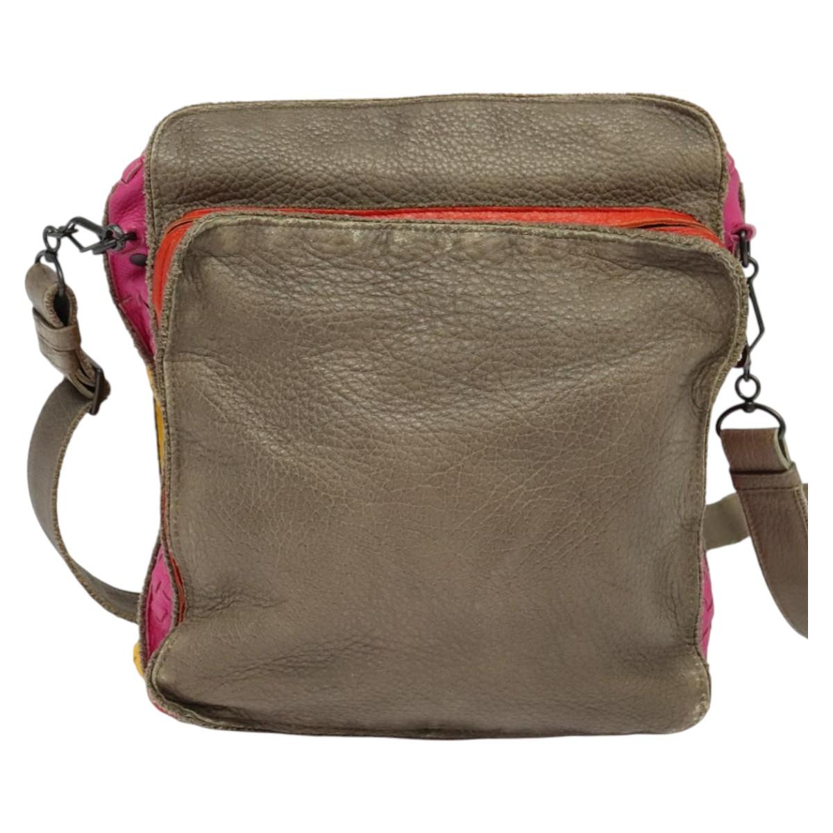 BOTTEGA VENETA INTRECCIATO Shoulder Bag Leather Multicolor Auth 122604