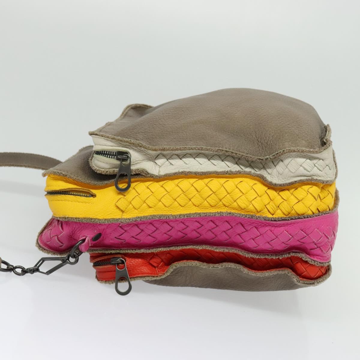 BOTTEGA VENETA INTRECCIATO Shoulder Bag Leather Multicolor Auth 122604