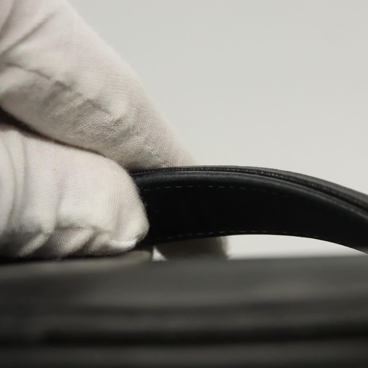 CHANEL Vanity Pouch Leather Black Gold CC Auth 122610