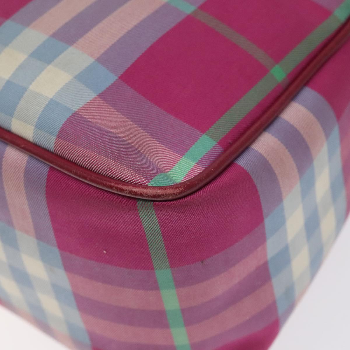 Burberrys Nova Check Shoulder Bag Canvas Pink Gold Auth 122611