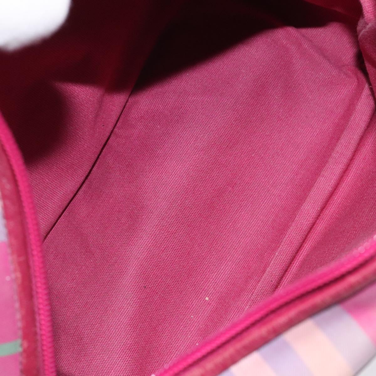 Burberrys Nova Check Shoulder Bag Canvas Pink Gold Auth 122611