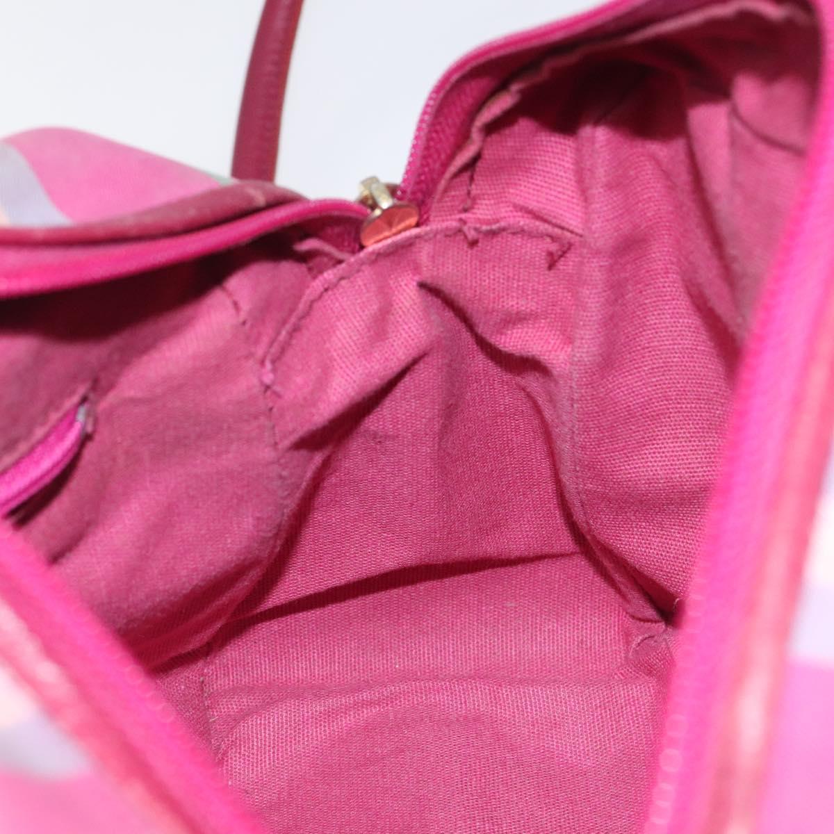 Burberrys Nova Check Shoulder Bag Canvas Pink Gold Auth 122611