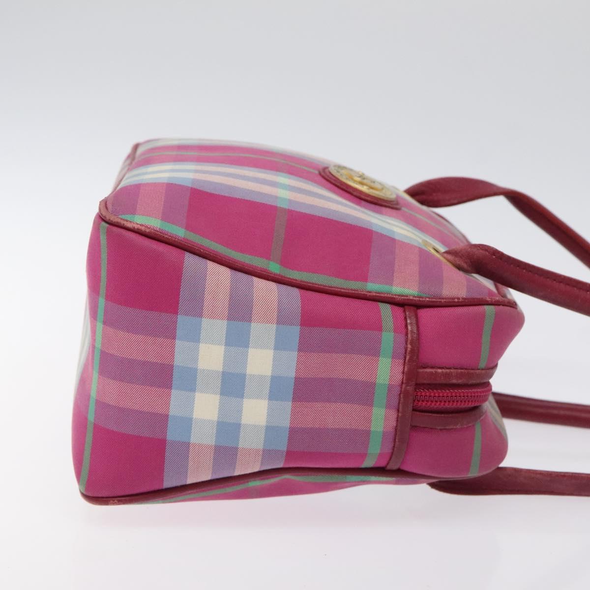 Burberrys Nova Check Shoulder Bag Canvas Pink Gold Auth 122611