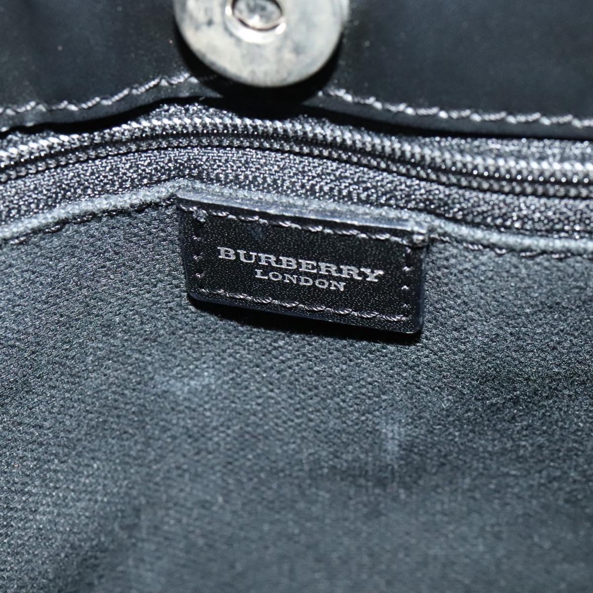 BURBERRY Nova Check Hand Bag PVC Beige Silver Auth 122613