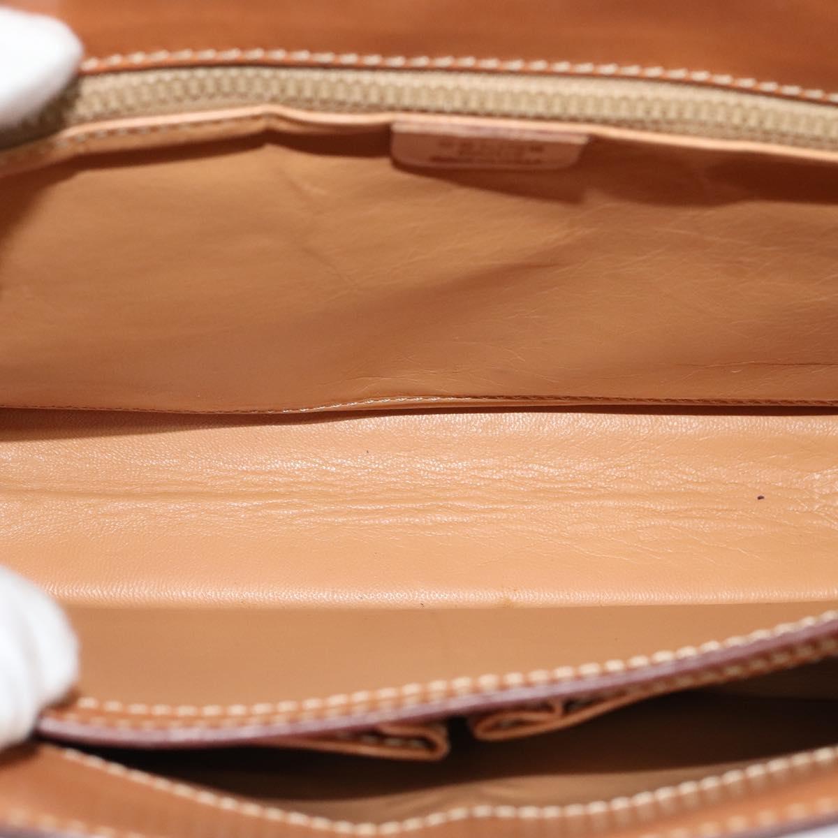 CELINE Macadam Canvas Shoulder Bag PVC Leather Brown Gold Auth 122617