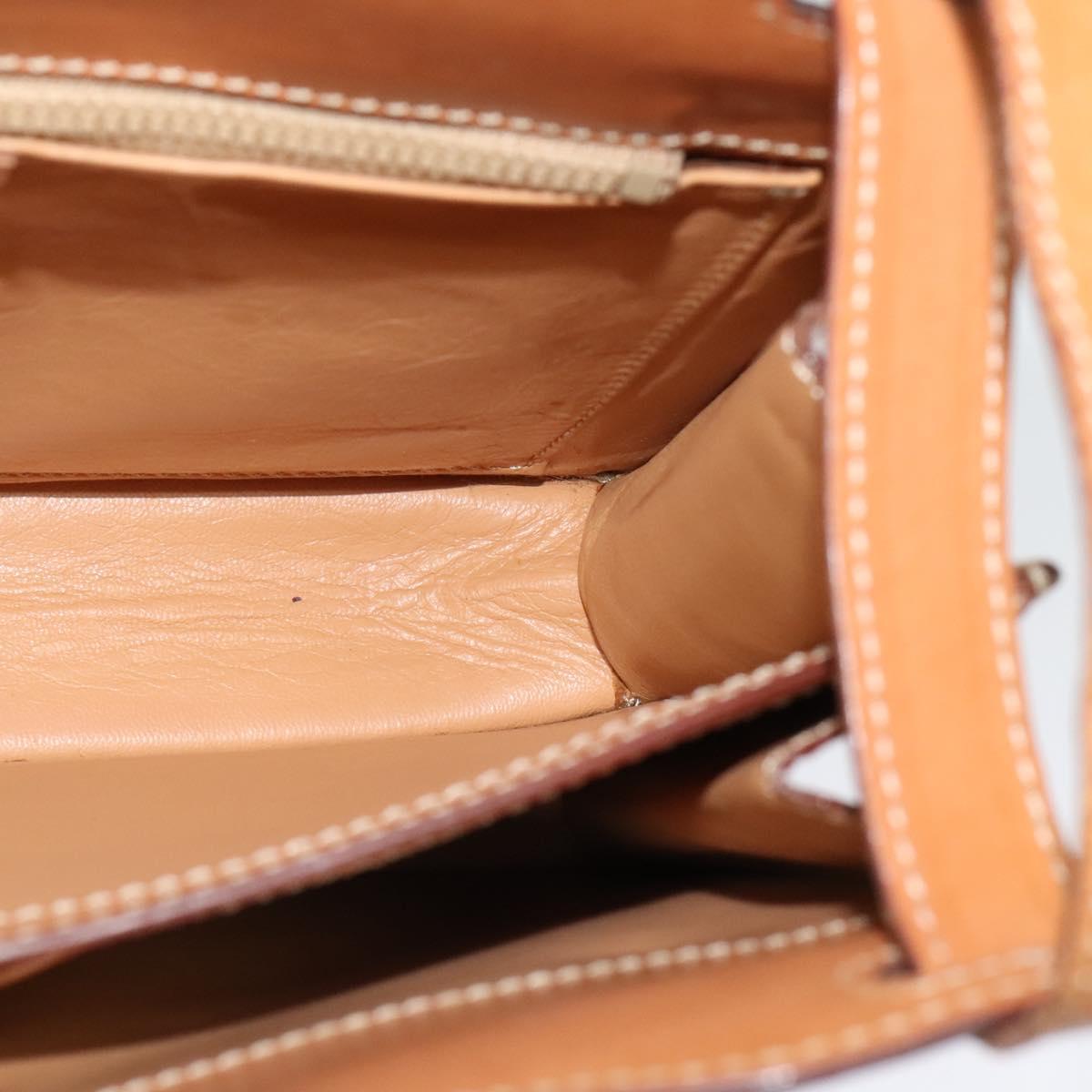 CELINE Macadam Canvas Shoulder Bag PVC Leather Brown Gold Auth 122617