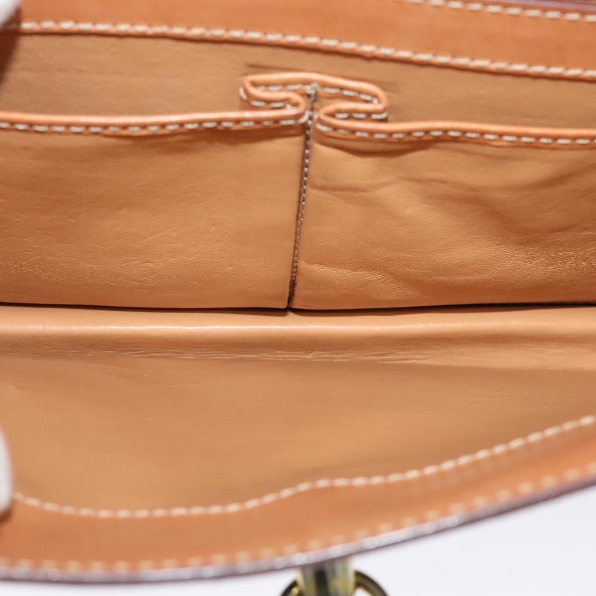 CELINE Macadam Canvas Shoulder Bag PVC Leather Brown Gold Auth 122617