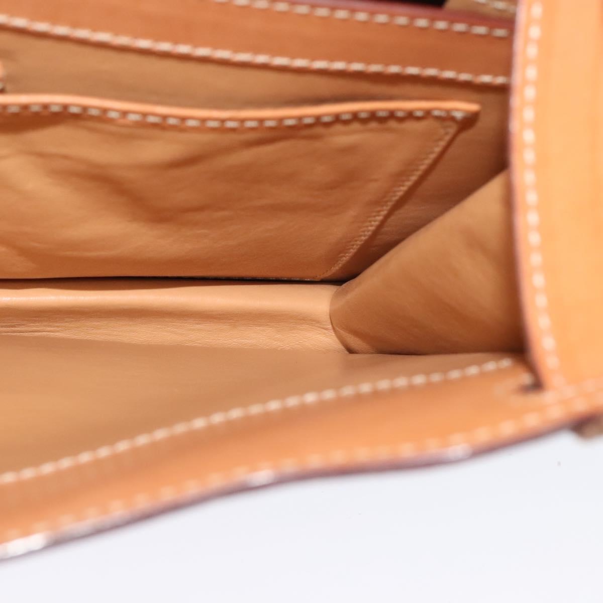 CELINE Macadam Canvas Shoulder Bag PVC Leather Brown Gold Auth 122617