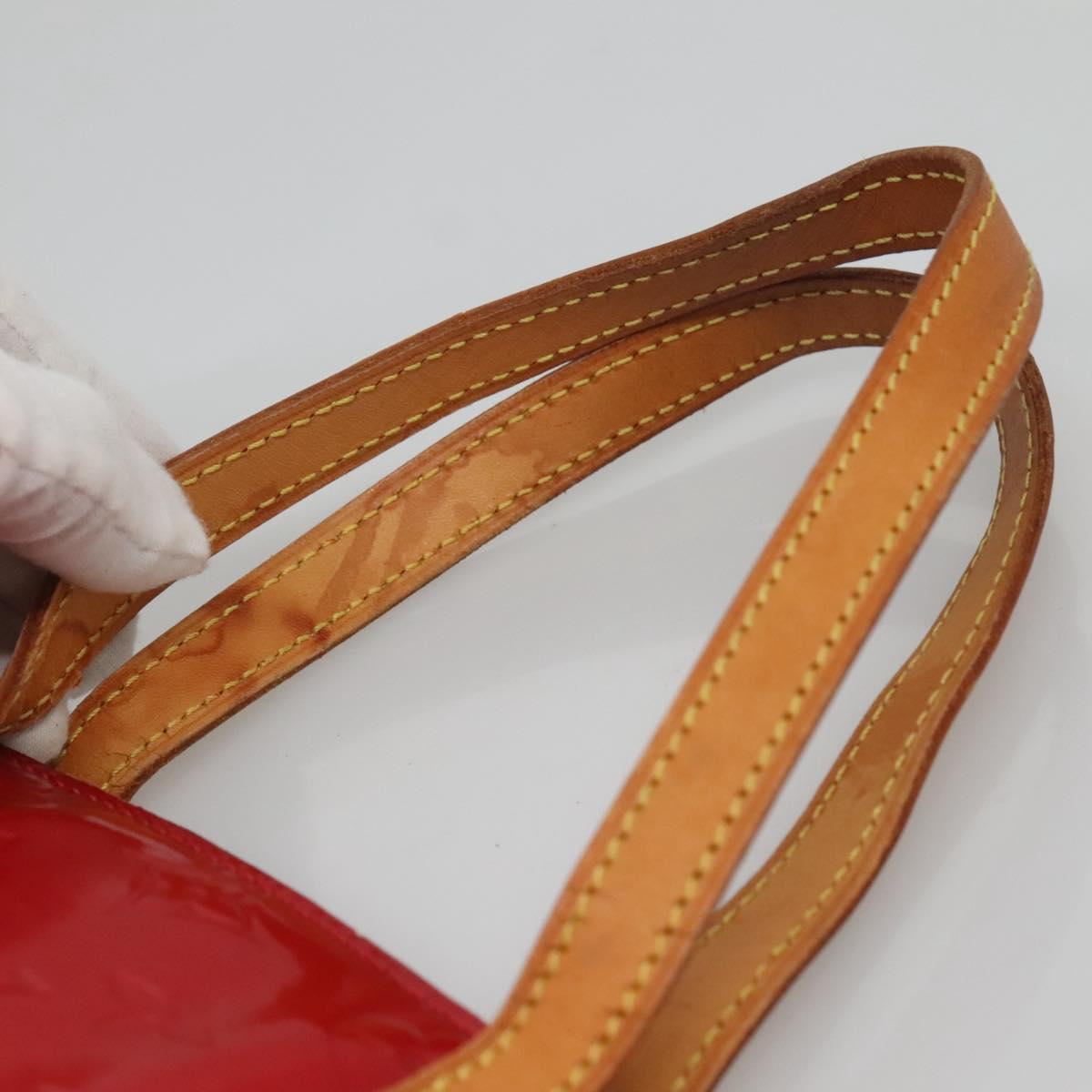 LOUIS VUITTON Monogram Vernis Reade MM Hand Bag Red Rouge M91086 LV Auth 122621