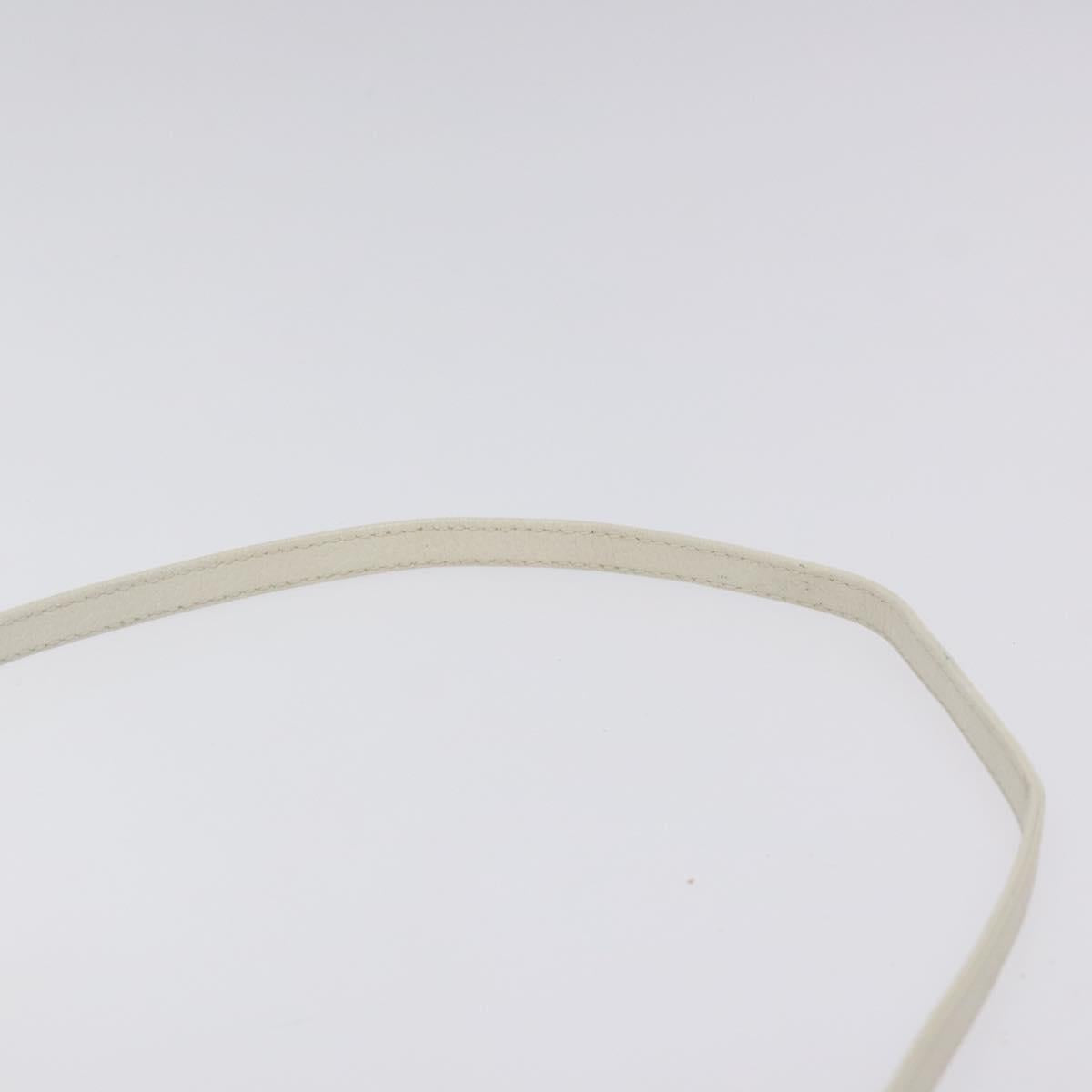 Salvatore Ferragamo Gancini Shoulder Bag Leather Ivory Gold Auth 122679