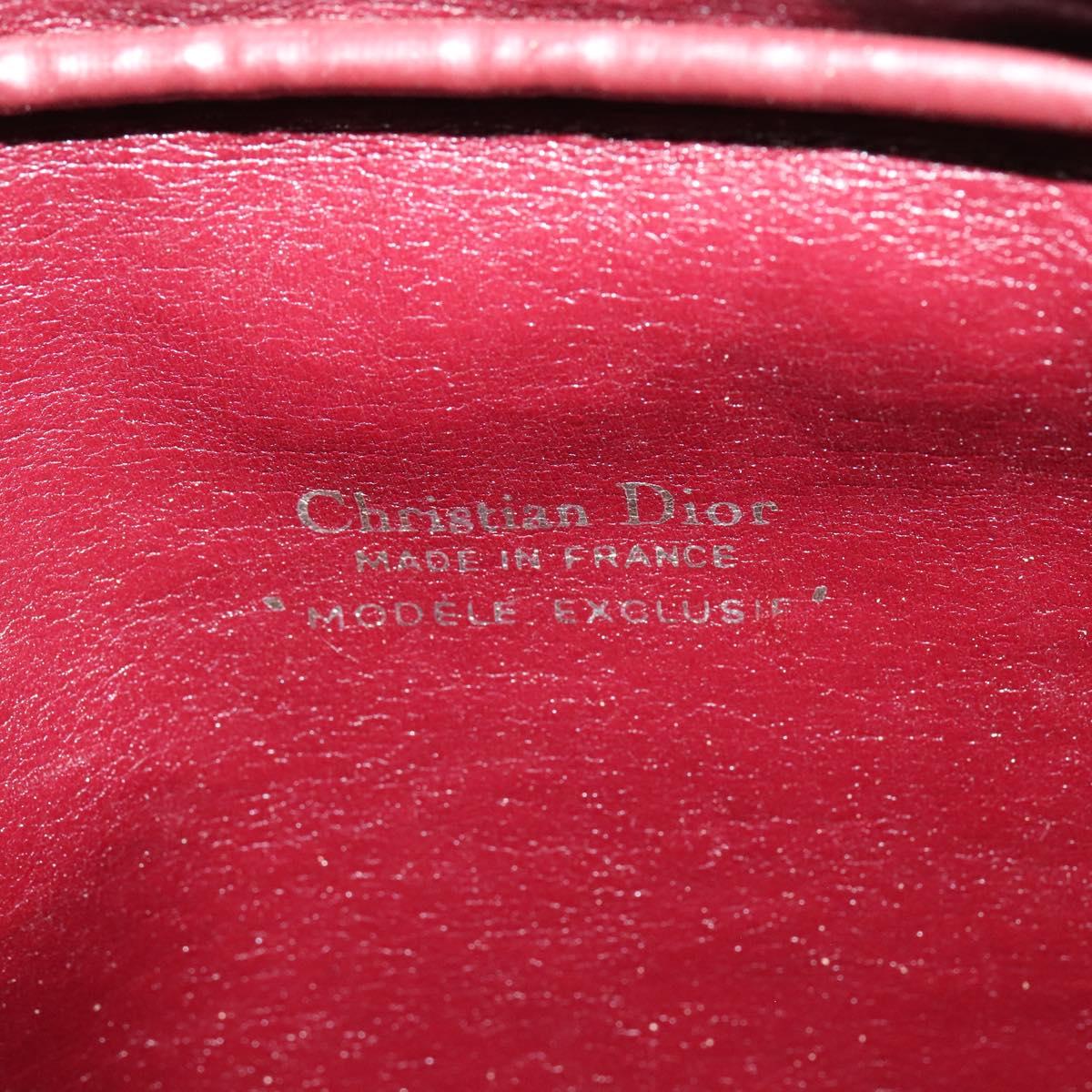 Christian Dior Trotter Canvas Shoulder Bag Red Gold Auth 122681