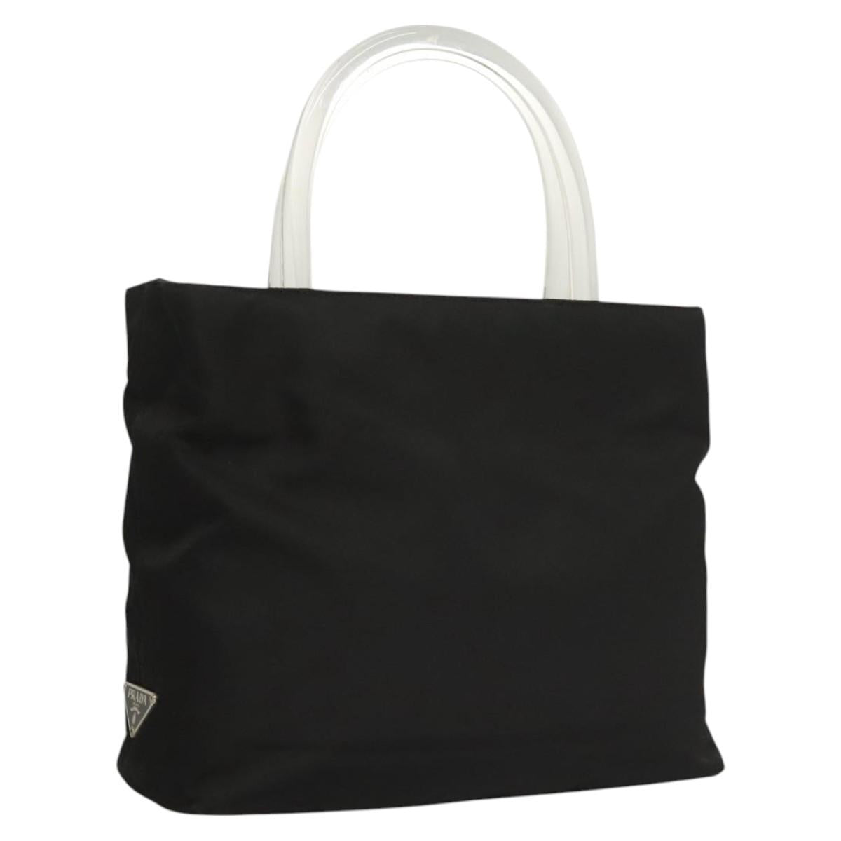 PRADA Hand Bag Nylon Plastic Black Clear Auth 122690