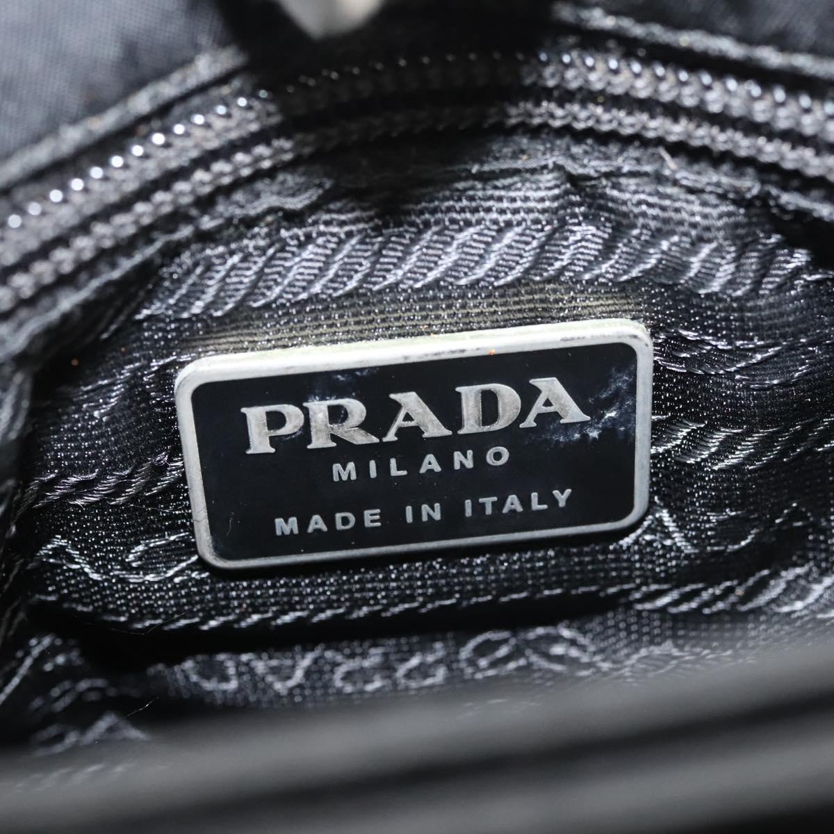 PRADA Hand Bag Nylon Plastic Black Clear Auth 122690