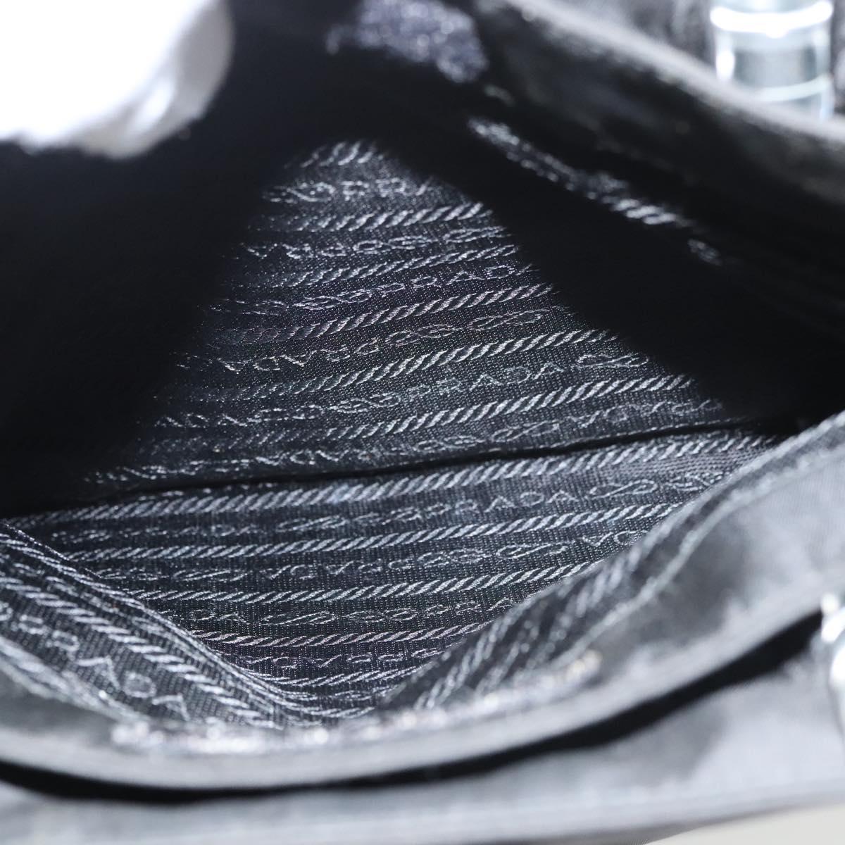 PRADA Hand Bag Nylon Plastic Black Clear Auth 122690