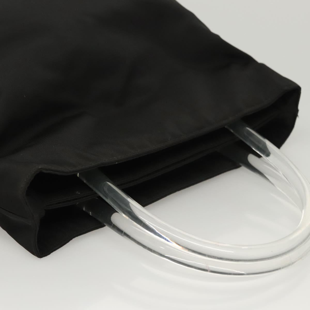 PRADA Hand Bag Nylon Plastic Black Clear Auth 122690