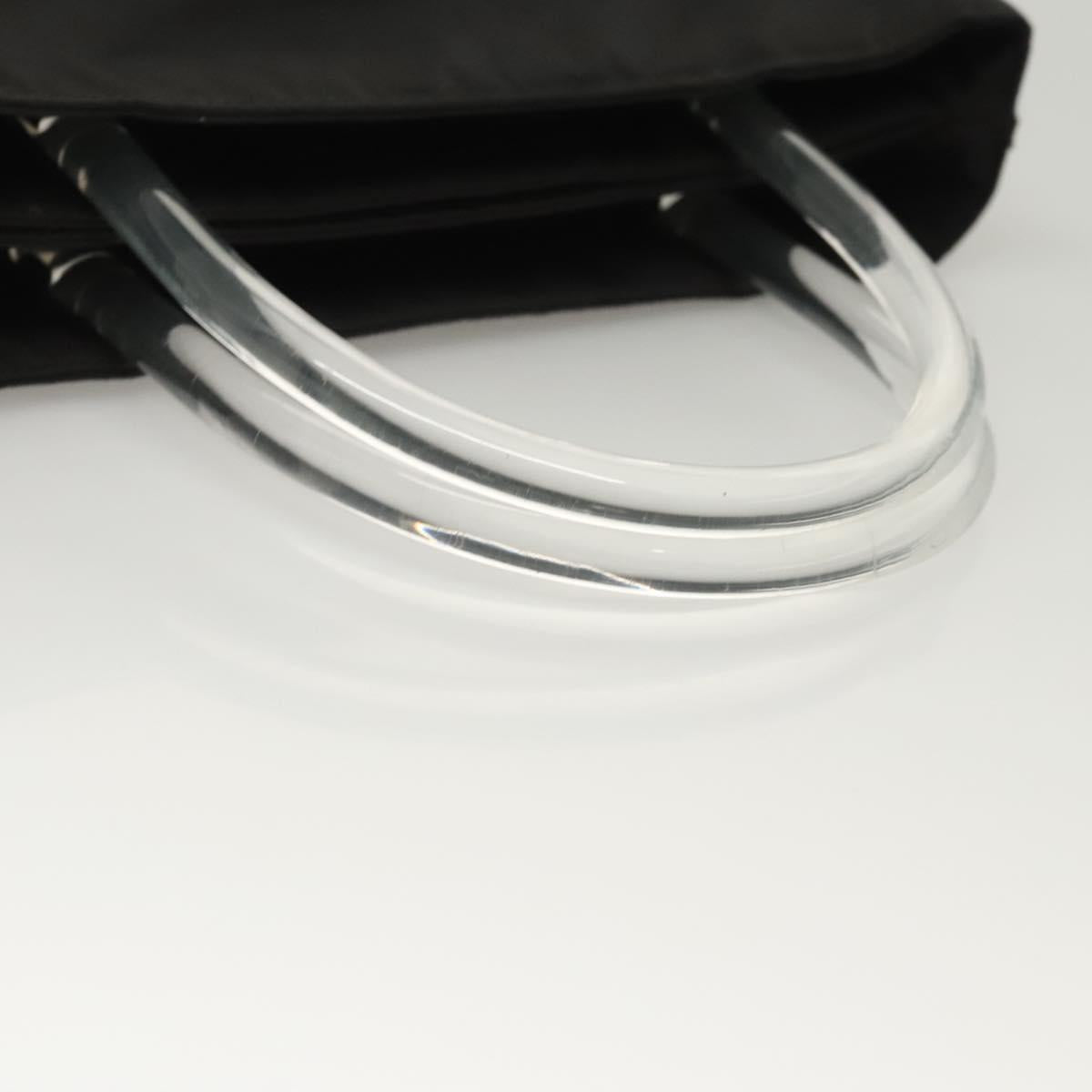 PRADA Hand Bag Nylon Plastic Black Clear Auth 122690