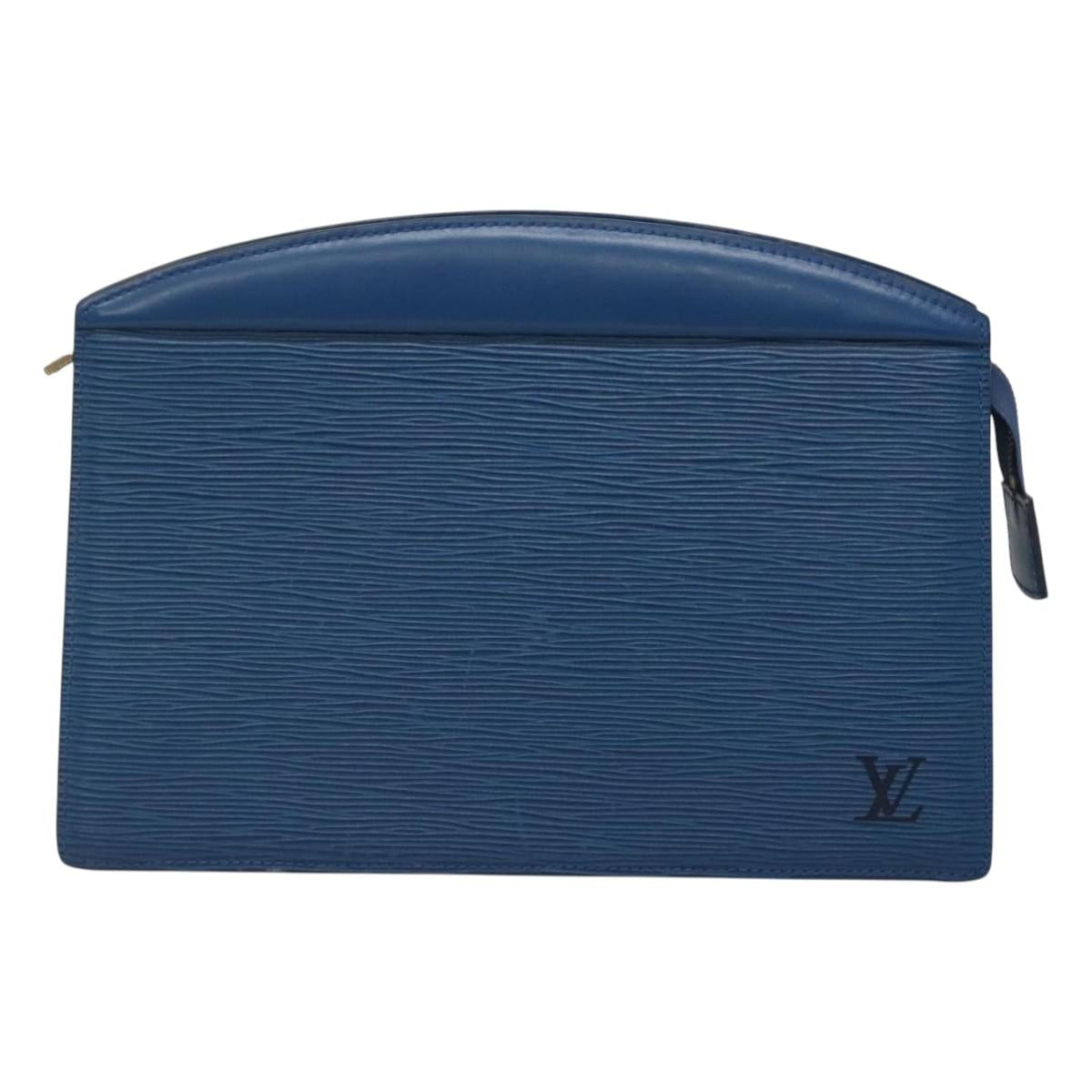 LOUIS VUITTON Epi Trousse Crete Pouch Blue M48405 LV Auth 122710