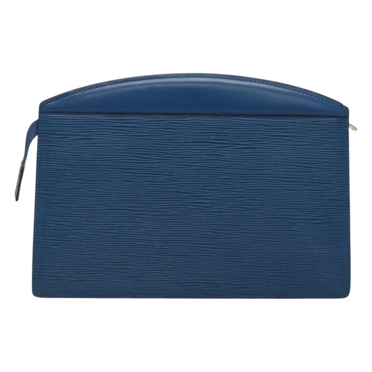 LOUIS VUITTON Epi Trousse Crete Pouch Blue M48405 LV Auth 122710