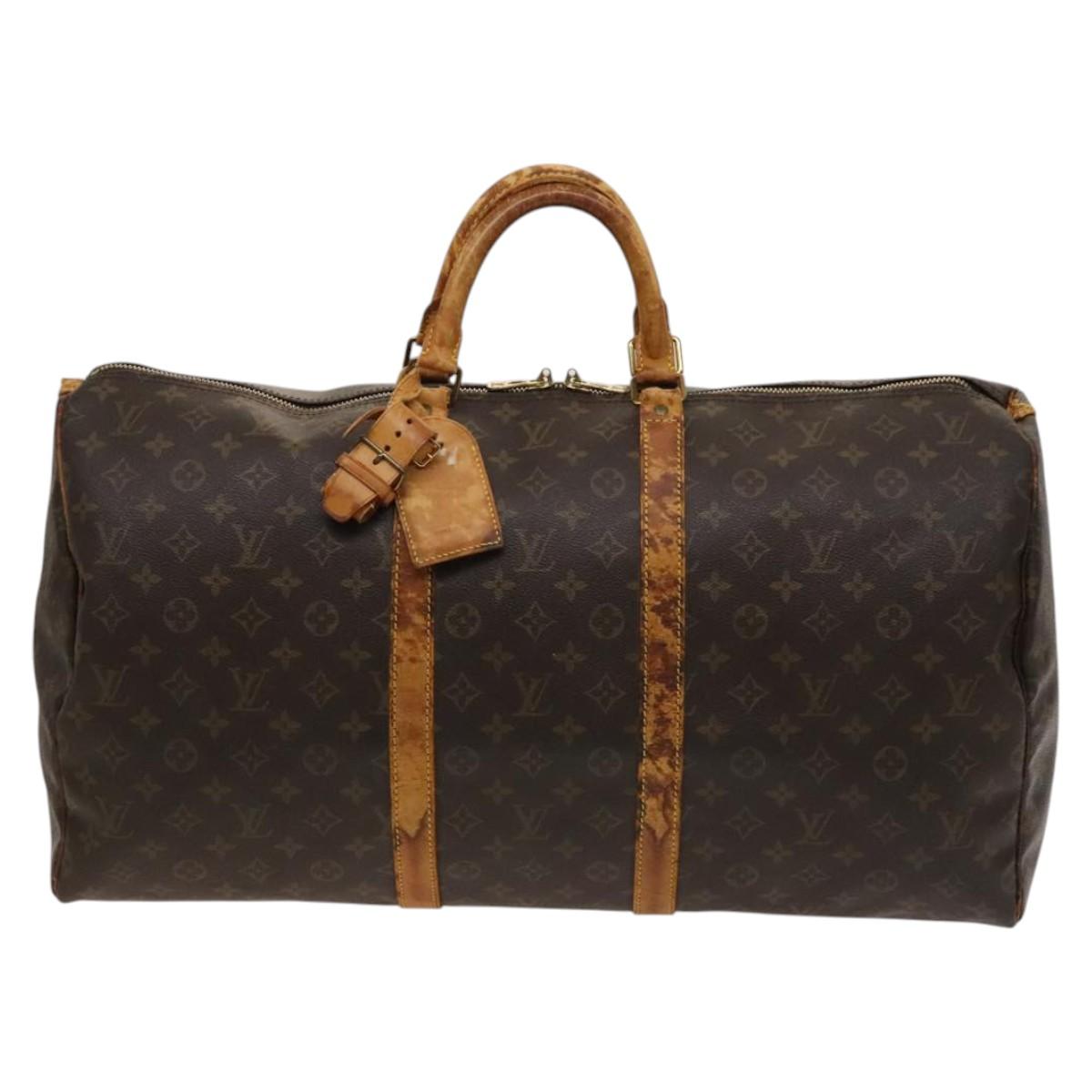 LOUIS VUITTON Monogram Keepall 55 Boston Bag M41424 LV Auth 122735