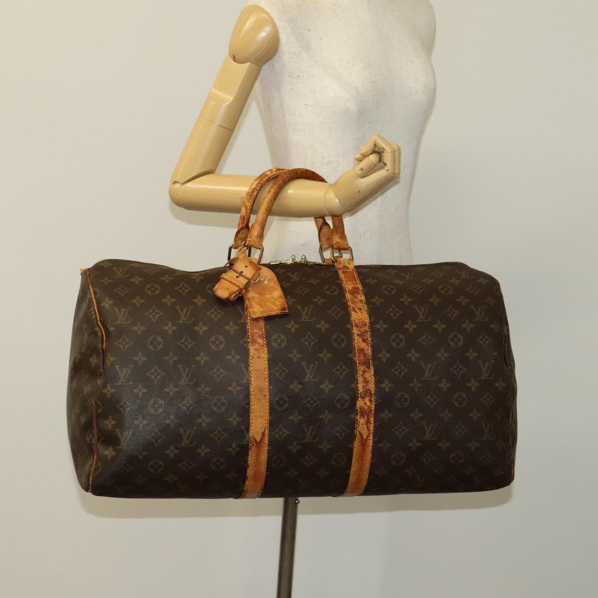 LOUIS VUITTON Monogram Keepall 55 Boston Bag M41424 LV Auth 122735
