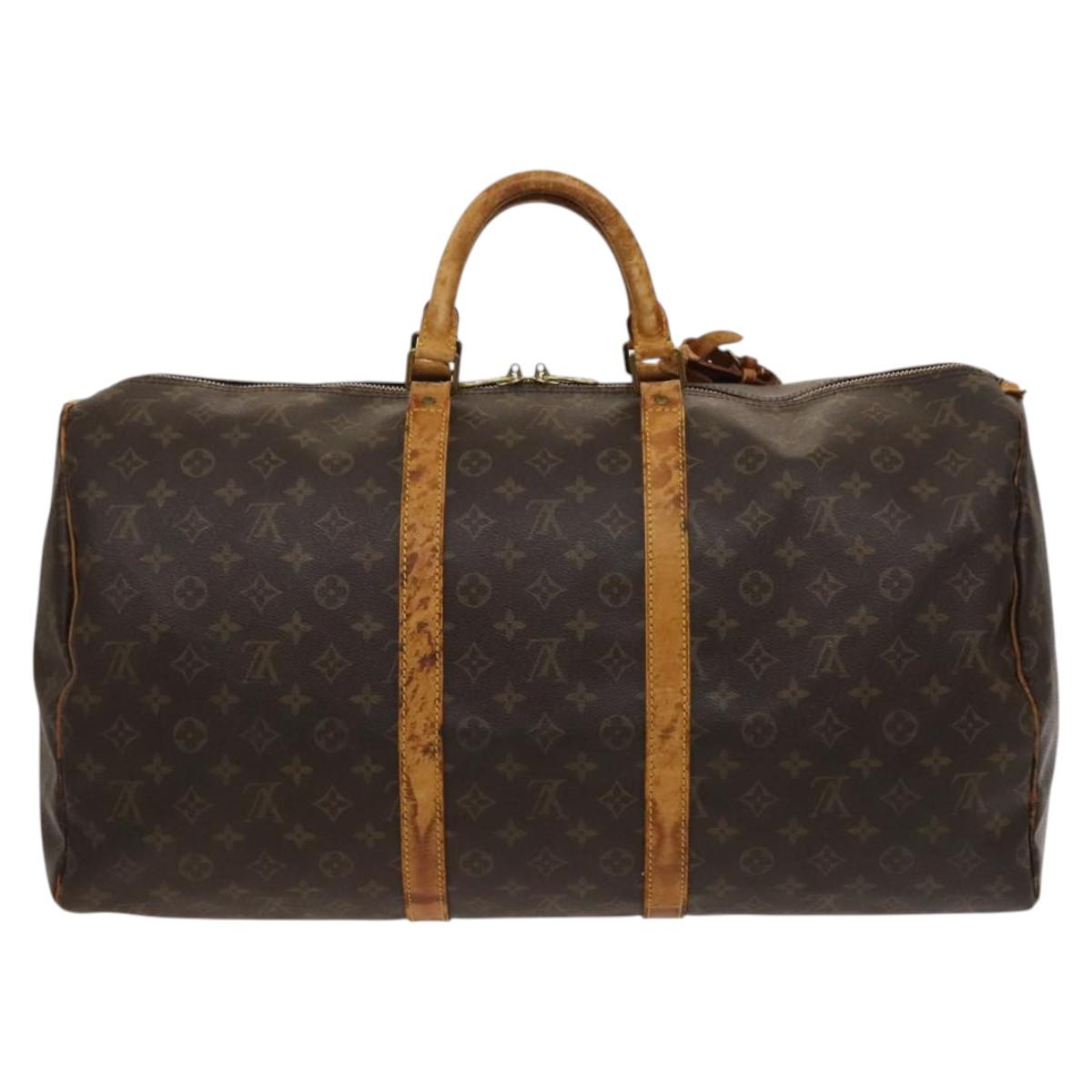 LOUIS VUITTON Monogram Keepall 55 Boston Bag M41424 LV Auth 122735