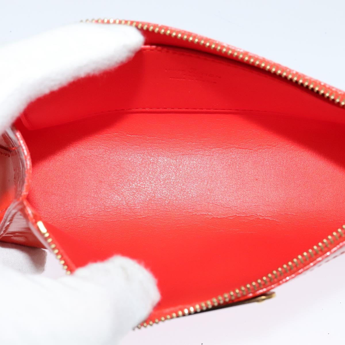 LOUIS VUITTON Monogram Vernis Trousse Cosmetic Orenge Sunset M93648 Auth 122736