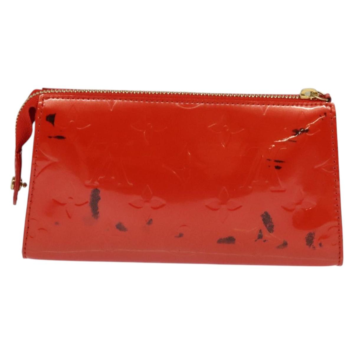 LOUIS VUITTON Monogram Vernis Trousse Cosmetic Orenge Sunset M93648 Auth 122736