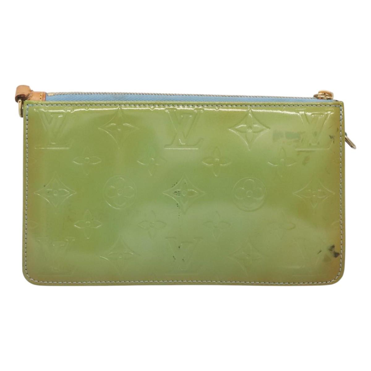 LOUIS VUITTON Monogram Vernis Lexington Pouch Baby Blue M91011 LV Auth 122737