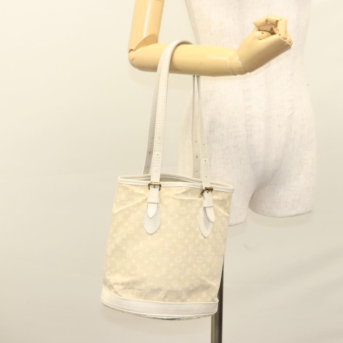 LOUIS VUITTON Monogram Mini Lin Bucket PM Shoulder Bag Dunne M95316 Auth 122741
