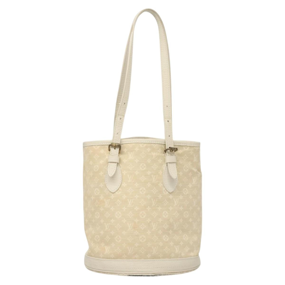 LOUIS VUITTON Monogram Mini Lin Bucket PM Shoulder Bag Dunne M95316 Auth 122741