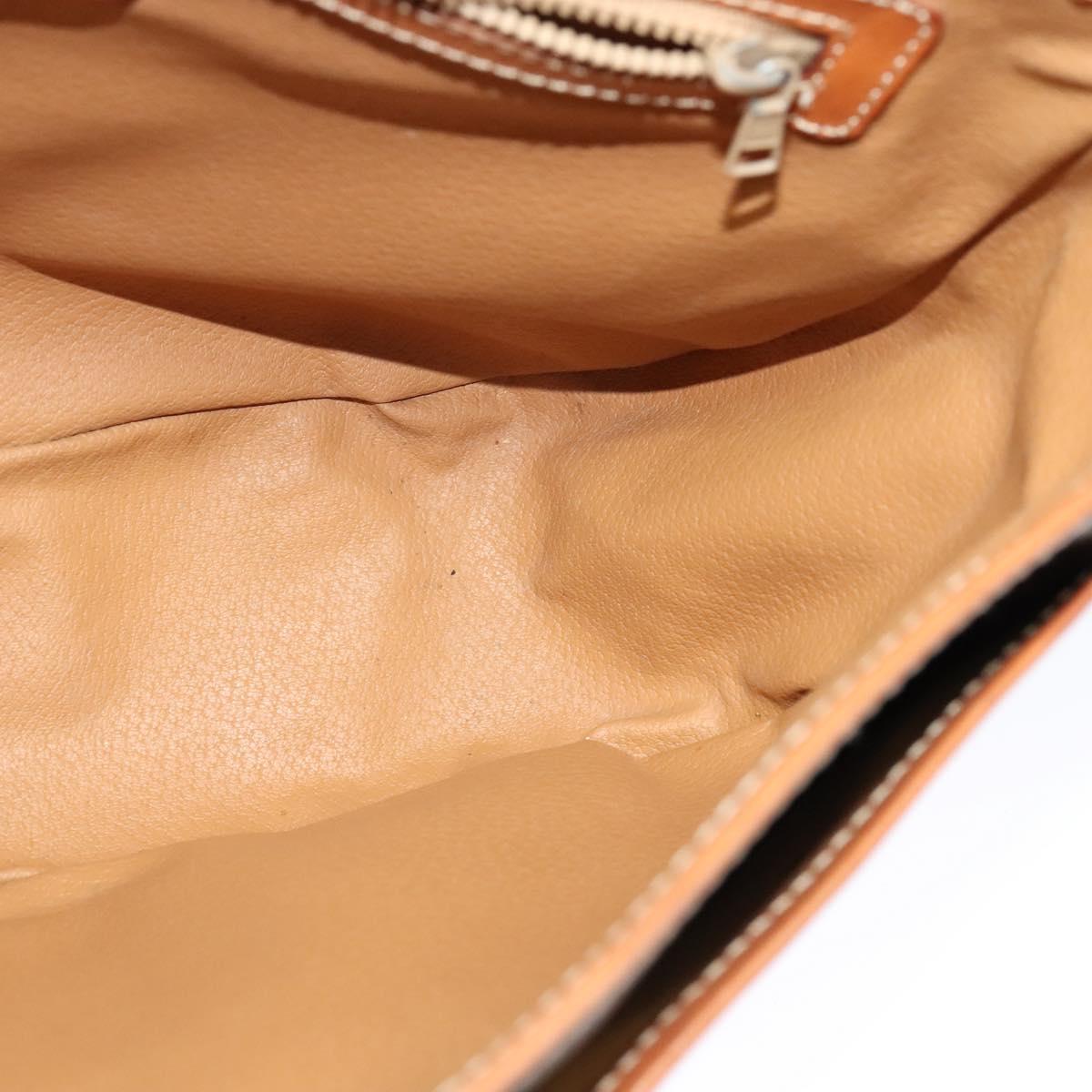 CELINE Macadam Canvas Shoulder Bag PVC Leather Brown Gold Auth 122776