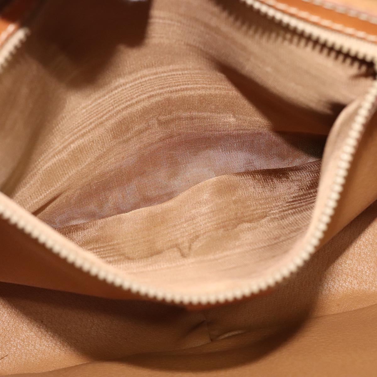 CELINE Macadam Canvas Shoulder Bag PVC Leather Brown Gold Auth 122776