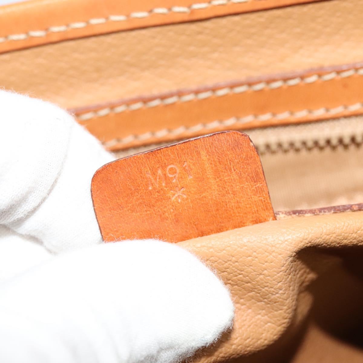 CELINE Macadam Canvas Shoulder Bag PVC Leather Brown Gold Auth 122776