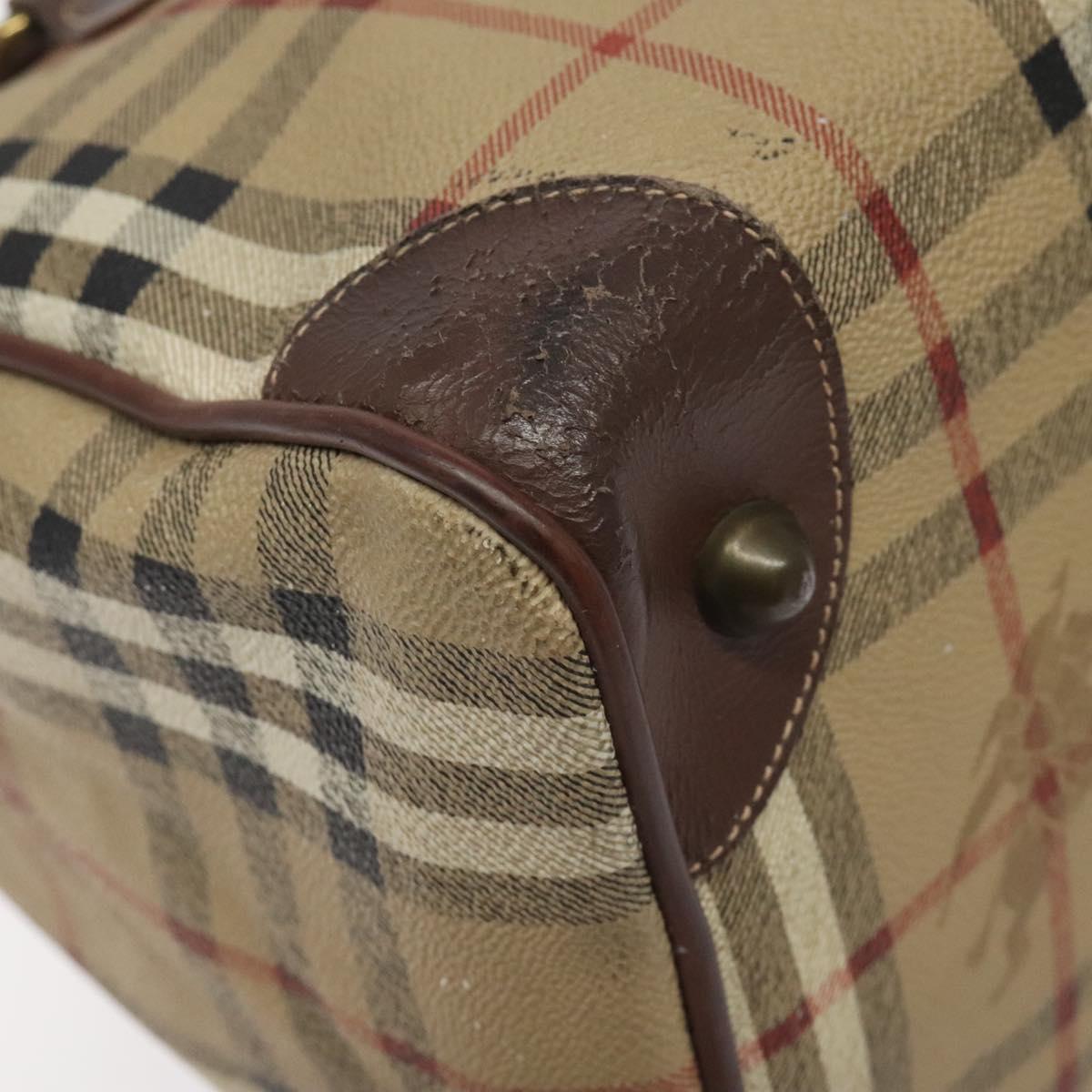 Burberrys Nova Check Hand Bag PVC Beige Auth 122817