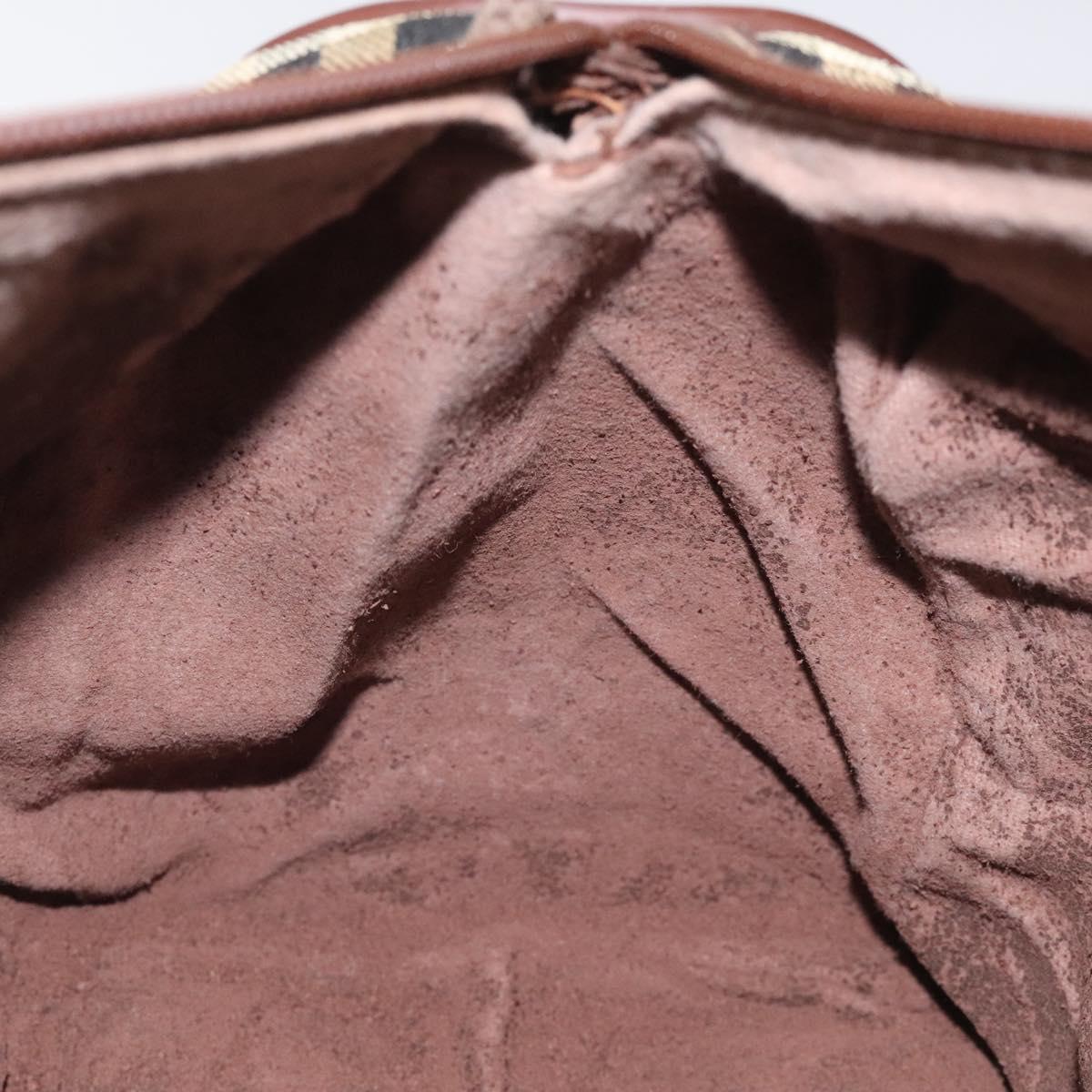 Burberrys Nova Check Hand Bag PVC Beige Auth 122817