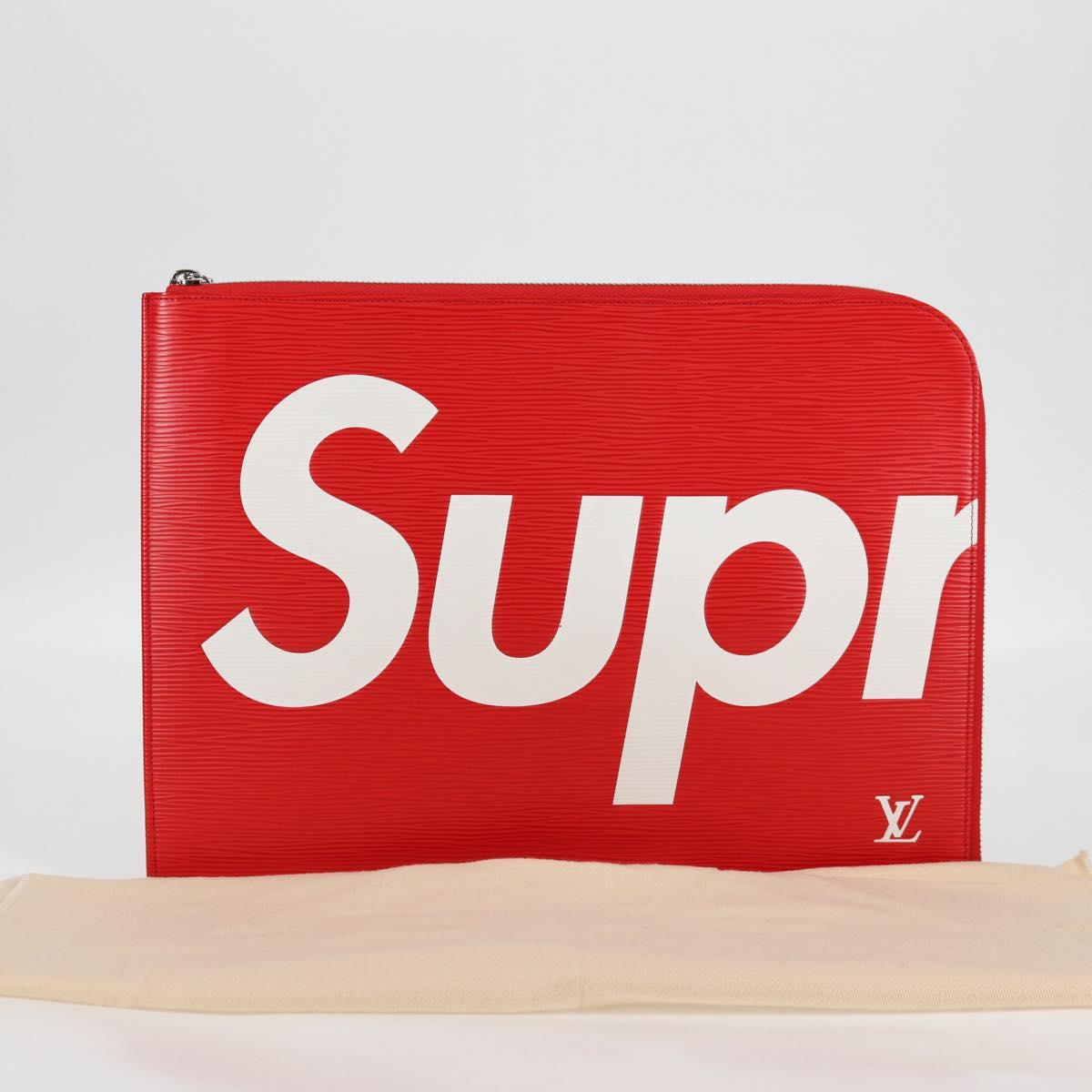 LOUIS VUITTON Epi Supreme Pochette Jules GM Bag Red White M67722 Auth 122842SM
