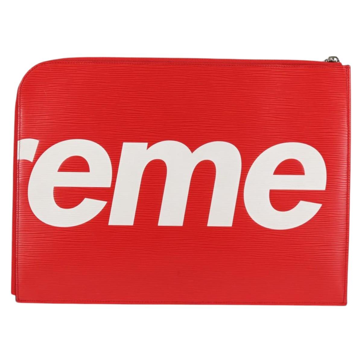 LOUIS VUITTON Epi Supreme Pochette Jules GM Bag Red White M67722 Auth 122842M