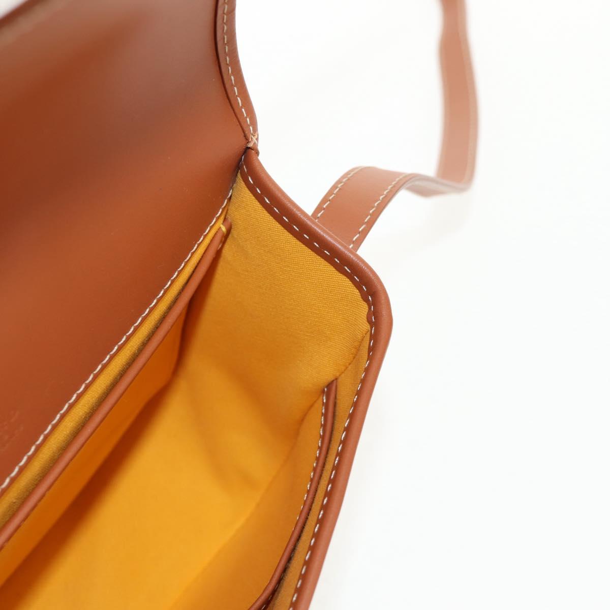 GOYARD Herringbone Belvedere PM Shoulder Bag PVC Black Silver Auth 122843M