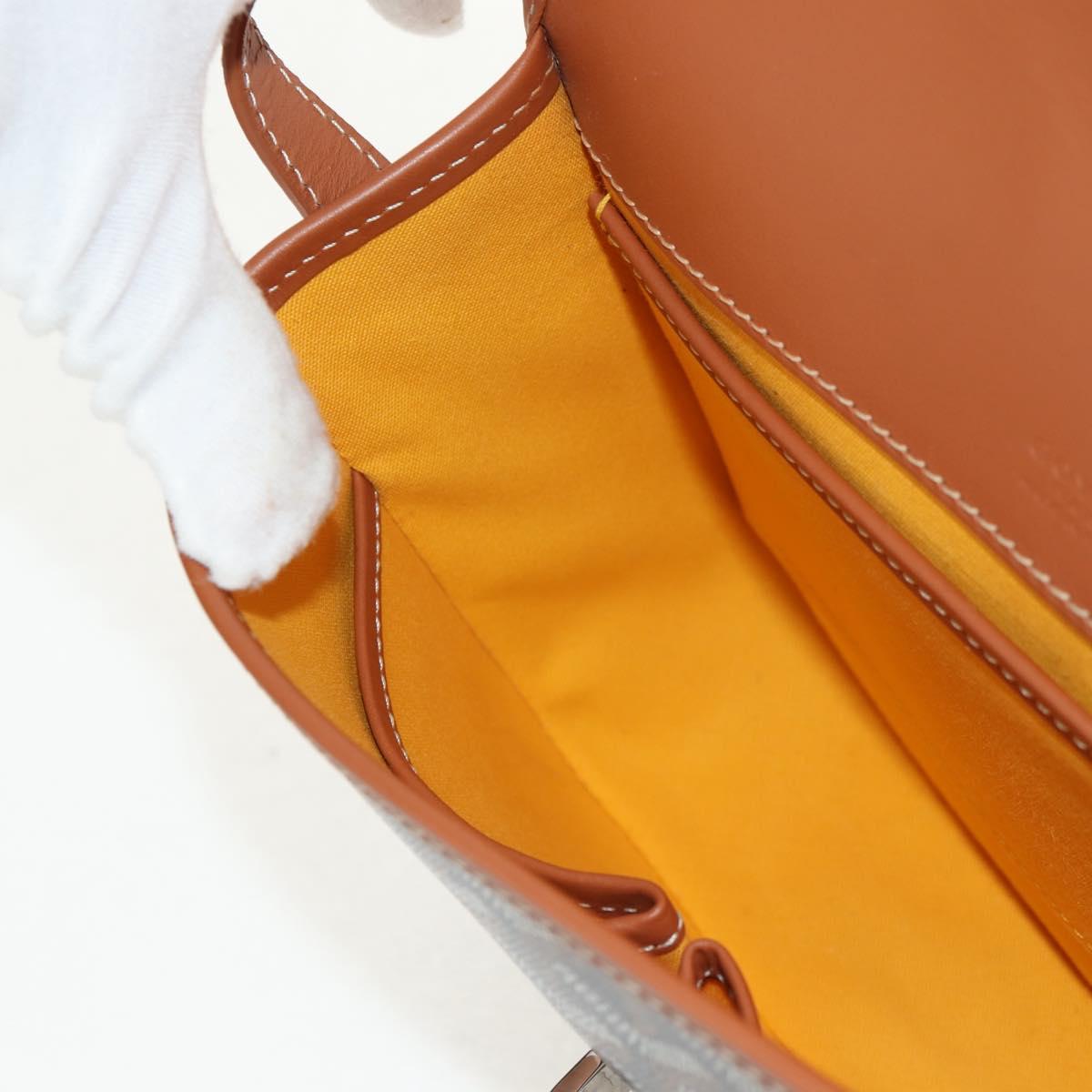 GOYARD Herringbone Belvedere PM Shoulder Bag PVC Black Silver Auth 122843M