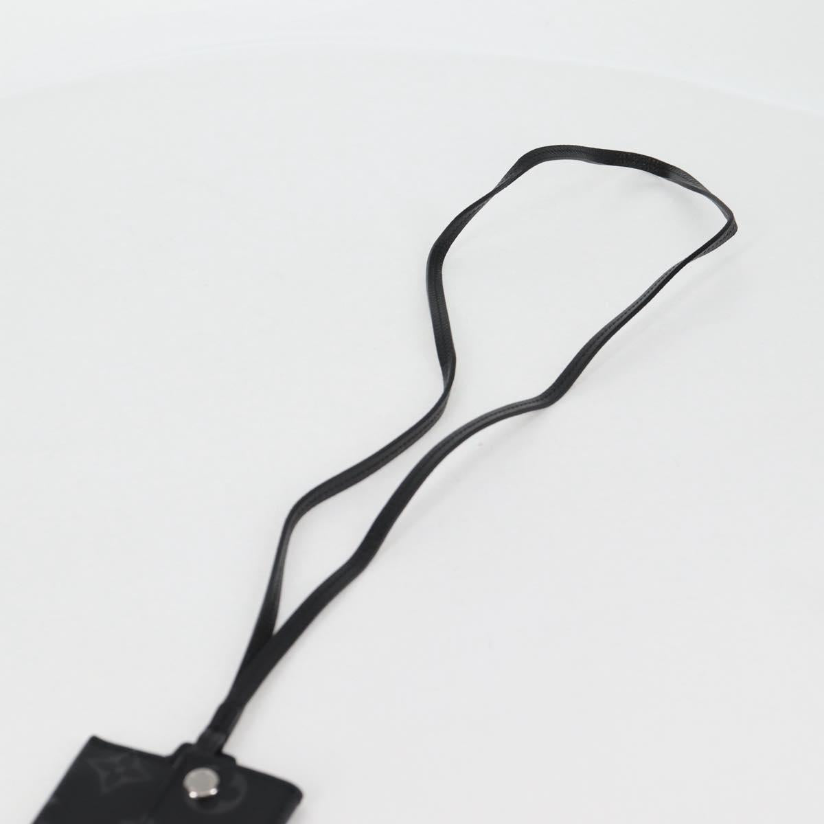 LOUIS VUITTON Monogram Eclipse Porte Cartes On Strap M83155 LV Auth 122851