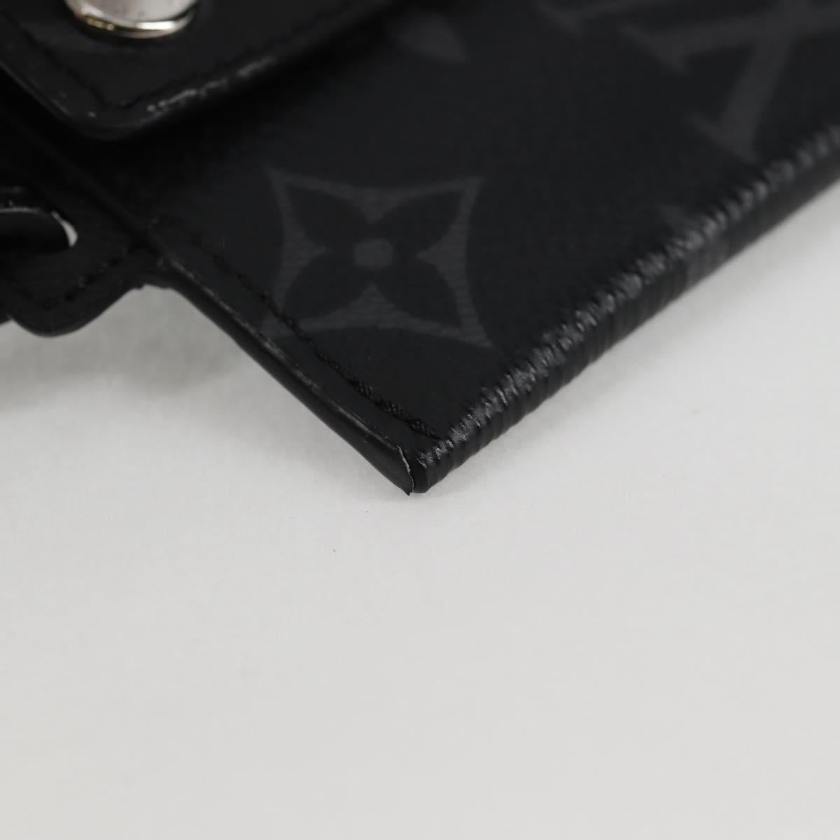 LOUIS VUITTON Monogram Eclipse Porte Cartes On Strap M83155 LV Auth 122851