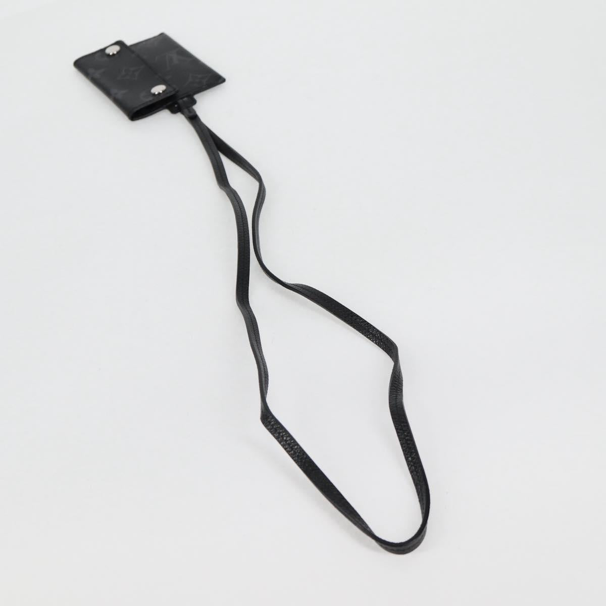 LOUIS VUITTON Monogram Eclipse Porte Cartes On Strap M83155 LV Auth 122851