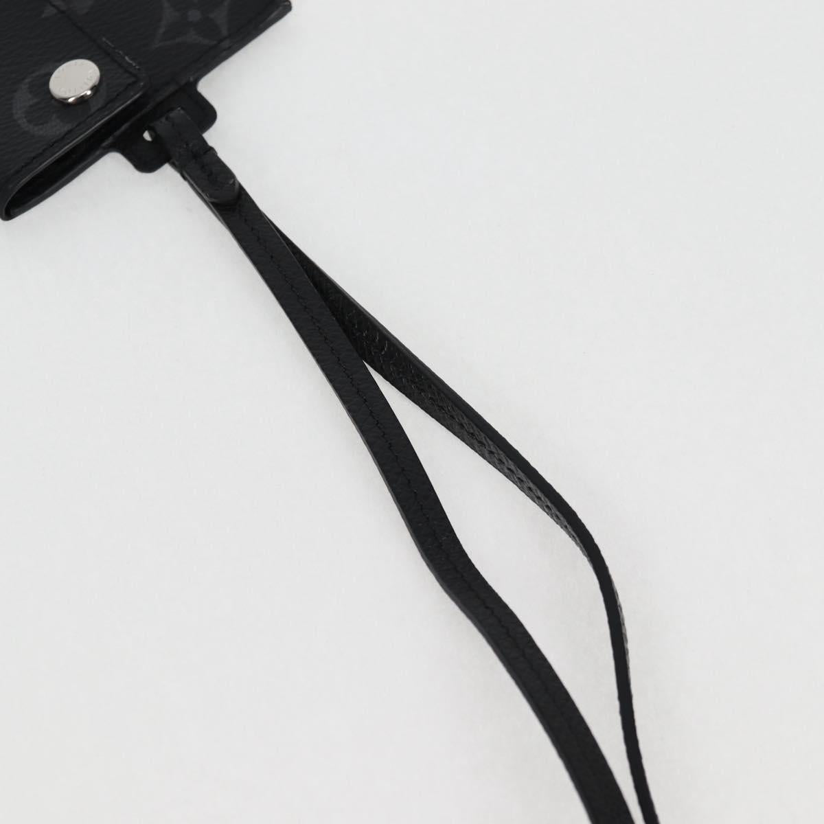 LOUIS VUITTON Monogram Eclipse Porte Cartes On Strap M83155 LV Auth 122851