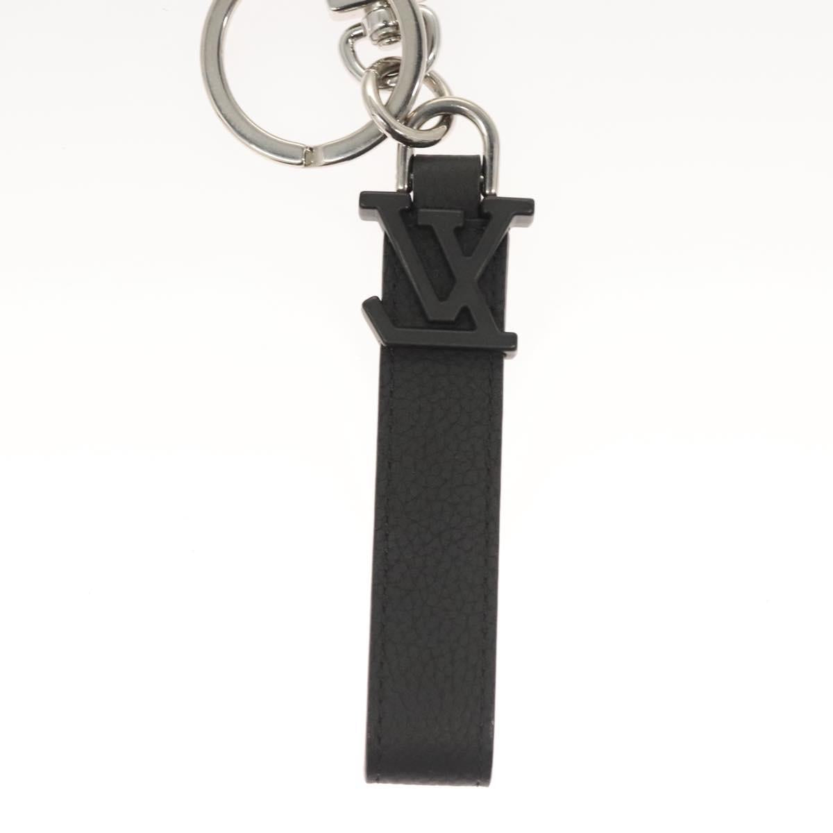 LOUIS VUITTON Dragon Nua Erogram Key Ring Leather Black M01194 LV Auth 122857