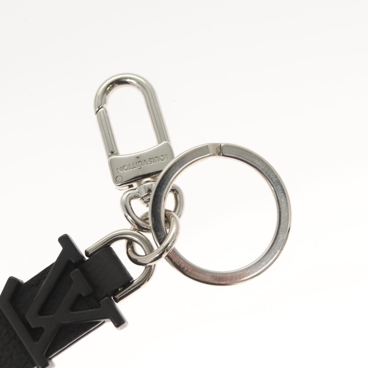 LOUIS VUITTON Dragon Nua Erogram Key Ring Leather Black M01194 LV Auth 122857