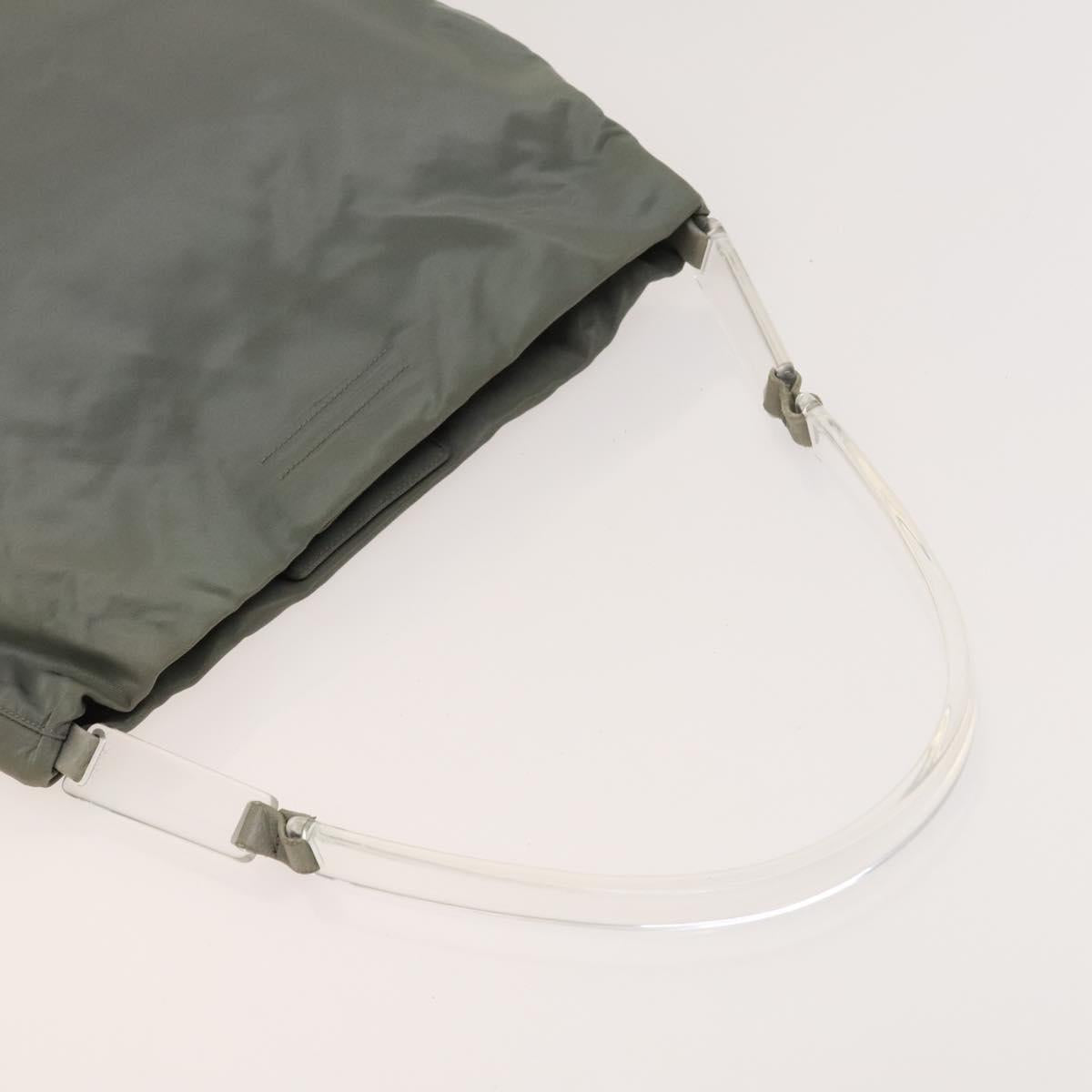 PRADA Shoulder Bag Nylon 2Set Black Green Auth 122870