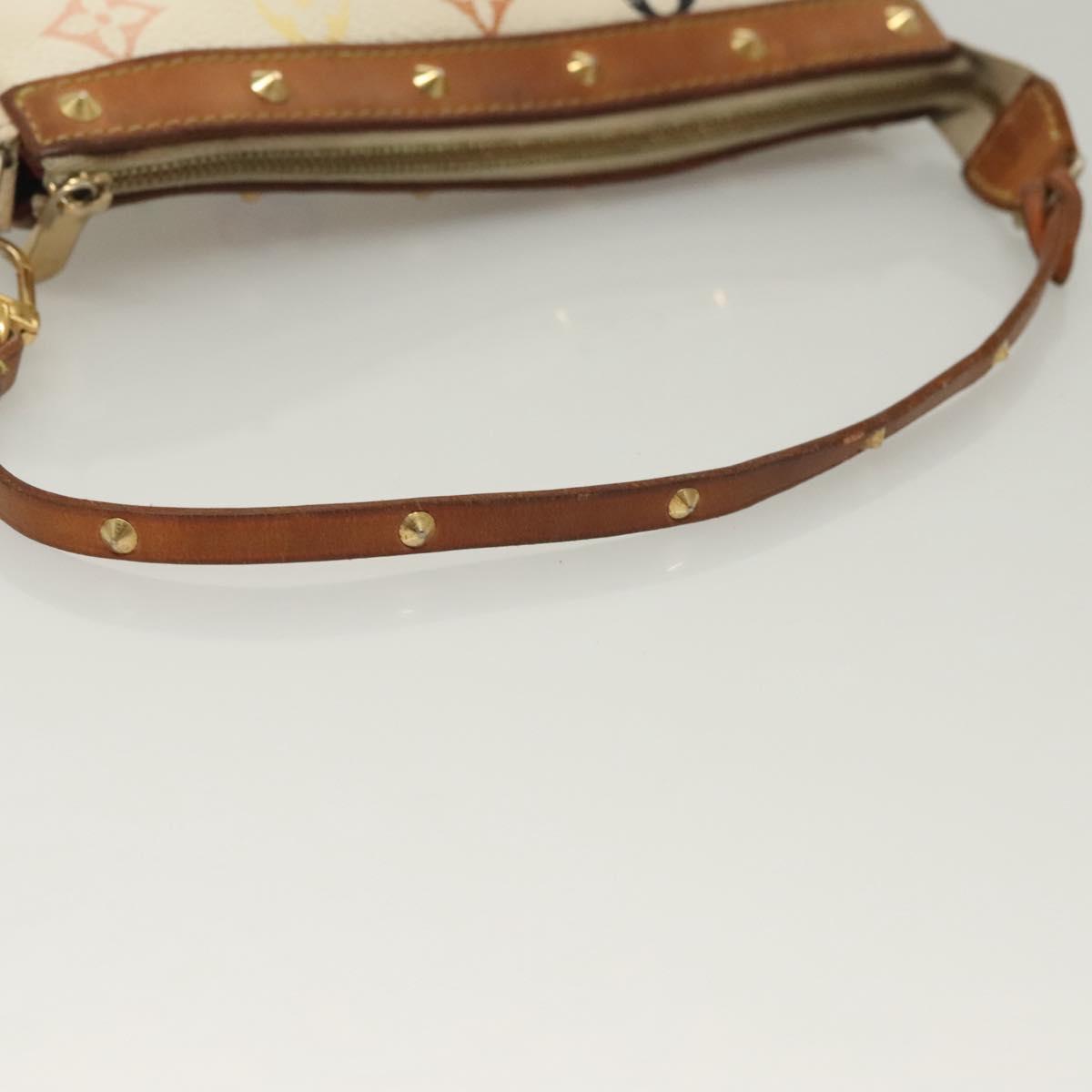 LOUIS VUITTON Multicolor Pochette Accessoires Pouch White M92649 LV Auth 122878
