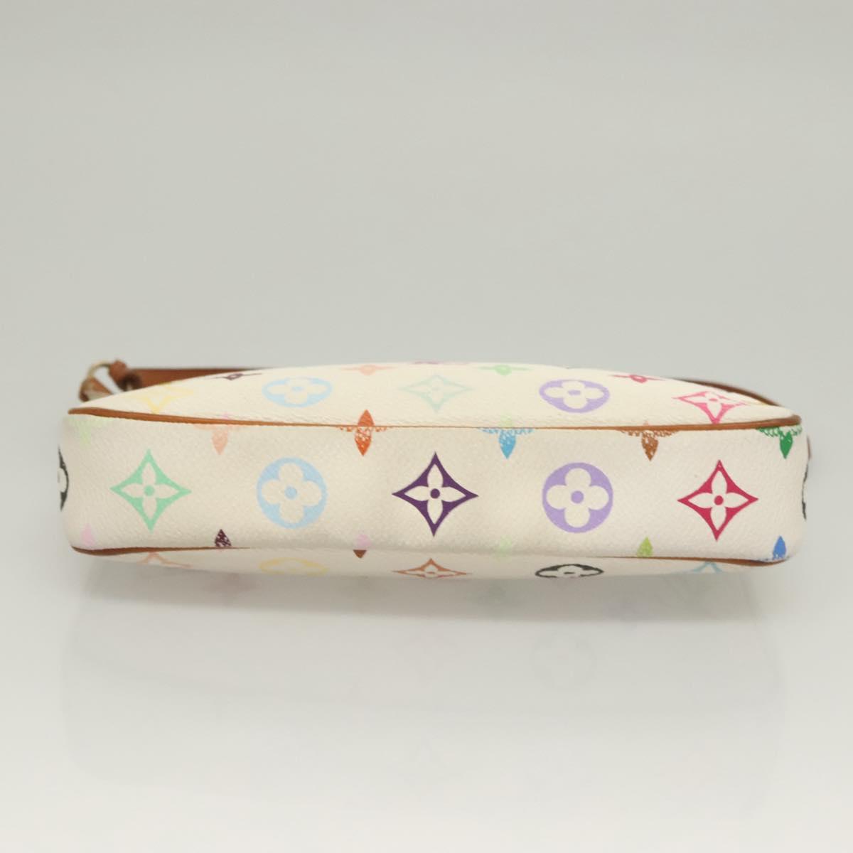 LOUIS VUITTON Multicolor Pochette Accessoires Pouch White M92649 LV Auth 122878
