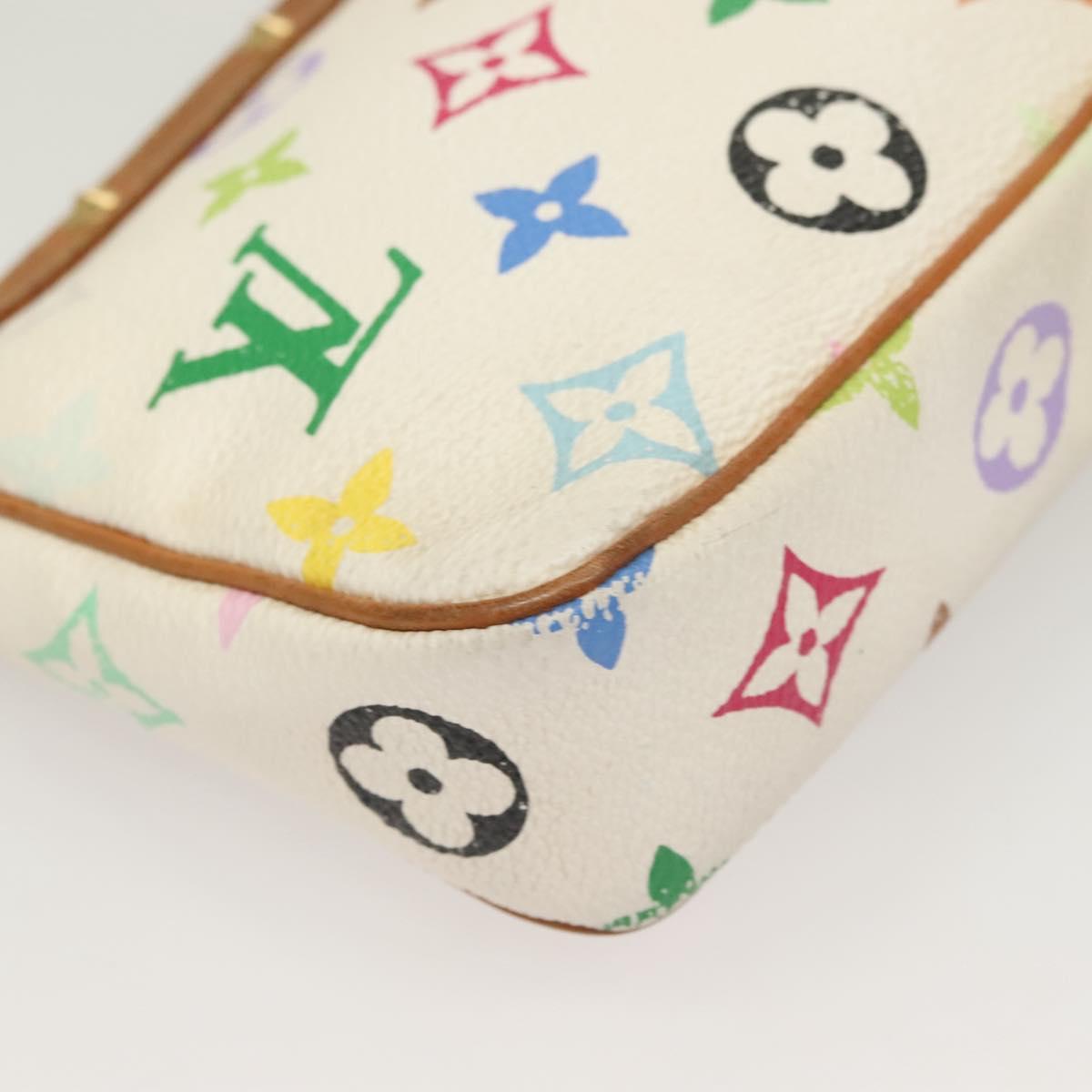 LOUIS VUITTON Multicolor Pochette Accessoires Pouch White M92649 LV Auth 122878